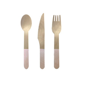 Wooden CUTLERY Set WHITE SAND 30pk #6017WSP