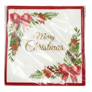 Napkins 2 ply Merry CHRISTMAS  pack of 20 #401640