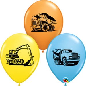 28cm Round Special Assorted Construction Trucks Assorted #38081-10- Pack of 10