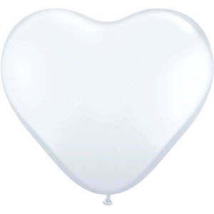Last Chance Qualatex: 28cm Heart White Qualatex Plain Latex #43735 - Pack of 100