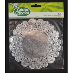 Doilies Doyleys: Paper DOYLEY/Doilies SILVER 6.5"/166mm P12 #AP372542
