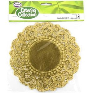 Doilies Doyleys: Paper DOYLEY/Doilies GOLD 6.5"/166mm P12 #AP372541