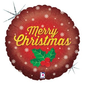 18" Foil Golden CHRISTMAS Holographic #36067