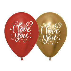 Printed Latex Love: 30cm Latex Bright REFLEX Assorted I LOVE YOU pack of 25 #20015444