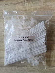 Cups Sticks Seals: Mini Cup & Stick White #MINI - Pack Of 100
