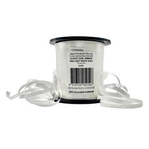 Alpen Curling Ribbon 225m x 5mm GLOSSY WHITE - each #205252