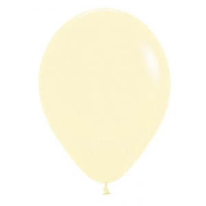 12cm 5" Round Matte Pastel Yellow Sempertex Plain Latex #503126 - Pack of 100