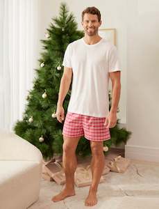 Sale Pj Sets: Holiday Plaid Unisex PJ Boxer Set