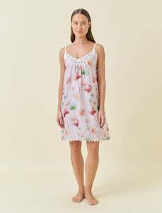 Lotus Pink Lace Front Midi Nightie