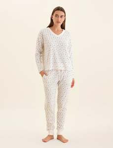 Sale Pj Sets 1: Super Soft Waffle V-Neck LS Top & Jogger