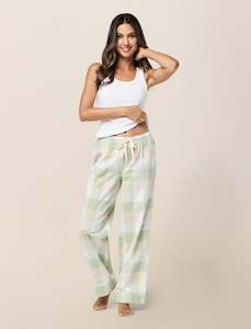 Organic Cotton Plaid Full Length Pant