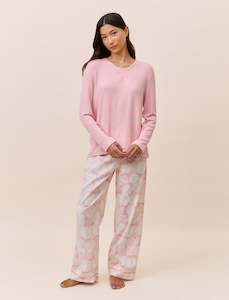 Feather Soft Top: Snowball Cosy Organic Cotton Full Length Pant & Feather Soft Top