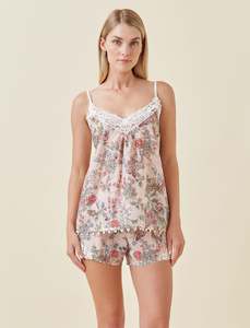 Cotton Silk Florals: Layla Lace Cami and Boxer Set