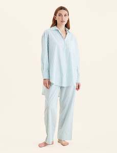 Sale: Double Stripe Shirting Full Length PJ Set
