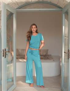 Jada Organic Cotton Knit Wide Leg Pant