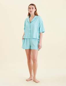 Sale: Seersucker Gingham Boxer PJ Set