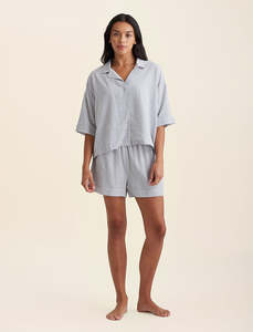 Sale: Sabine Seersucker Stripe Boxer PJ Set