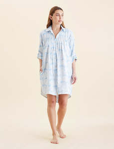 Sale Nighties Robes: Snowball Cosy Pleat Front Nightshirt