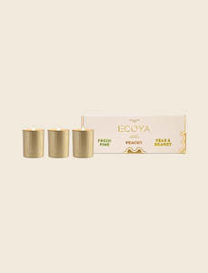Sale Accessories: Ecoya Mini Goldie Trio - Fresh Pine, Pear & Brandy, Peachy