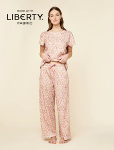 Cotton Sleepwear: Betsy Fields Knit Wide Leg Pant