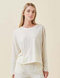 Jada Organic Cotton Separates: Jada Organic Cotton Knit Long Sleeve Boxy Tee