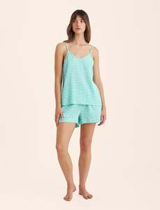 Seersucker Cami Boxer Set