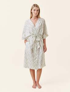 Sale Robe: Swiss Dot Lace Kimono Midi Robe