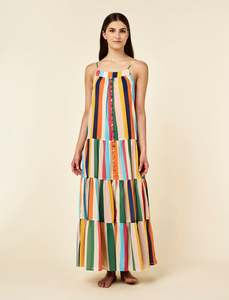 Holiday Stripe Tiered Maxi Nightie