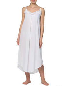 Swiss Dot Cotton White Maxi Nightie