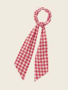 Scrunchie: Seersucker Gingham Bow Scrunchie