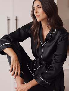 All Except Sale: Sylvie Silk Wrap PJ Set