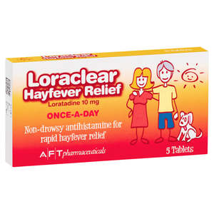 Loratadine 10mg tablets (non-drowsy antihistamine) x5 Tablets