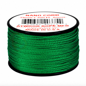 Nano Cord: Atwood Nano Cord - 0.75mm 300ft Green - USA Made