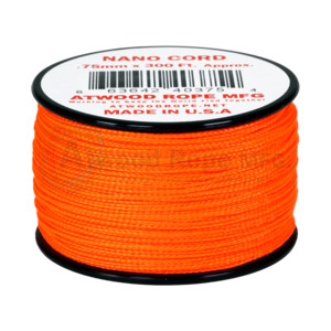 Nano Cord: Atwood Nano Cord - Neon Orange - 0.75mm 300ft - USA Made