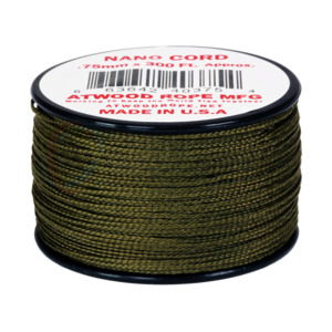 Nano Cord: Atwood Nano Cord - Olive Drab - 0.75mm 300ft - USA Made