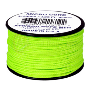 Atwood Micro Cord - Neon Green - 1.18mm - USA Made