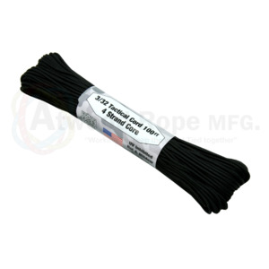 Atwood Paracord 275 - Black- 2.4mm  4 Strand