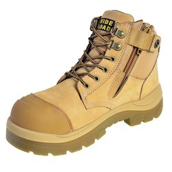Frontpage: 690WZ - Side Zip Extra Wide Safety Boot  â Wheat