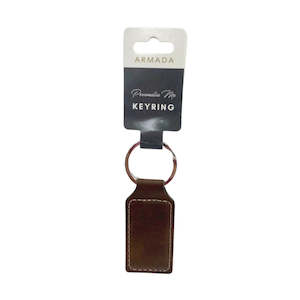 Birthday: Faux Leather Rectangle Keyring