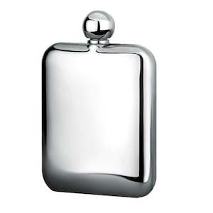 Hipflasks: Stainless Steel 6oz Hipflask - High Polished with a Mirror Finish