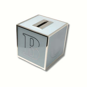 Gifts: Blue & Silver ABC Cube Money Bank