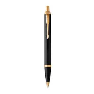 All Brand Parker: Parker Pen IM Black Lacquer Gold Trim - Add Personalisation