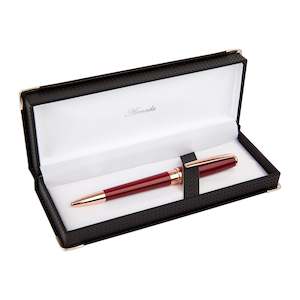 Pens: Classic Burgundy & Rose Gold Ballpoint Pen - Add Personalisation