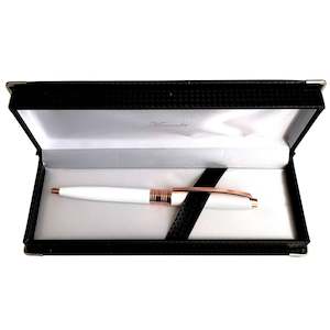 Pens: Rose Gold & White Pen - Add Personalisation