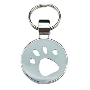 Pet Tags: Small Pastel Blue Paw Print Pet Tag