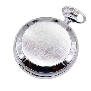 Pocket Watches: Brushed Silver Pocket Watch - Add Engraving