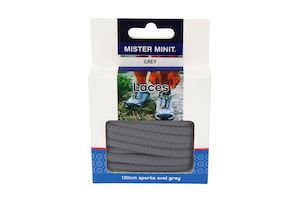 Shoe Laces: 120cm Sports Oval Grey Laces