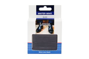 Shoe Laces: 90cm Wax Black Laces