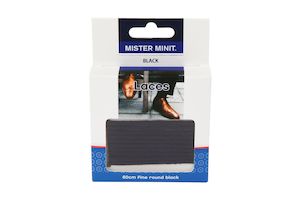 Shoe Laces: 60cm Fine Round Black Laces