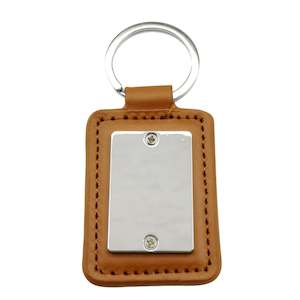 Valentines Day: Tan Leather Keyring - Classic Stylish & Affordable Personalised Gift Idea
